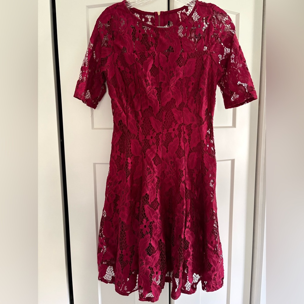 Red Wine Lace Dress Size S